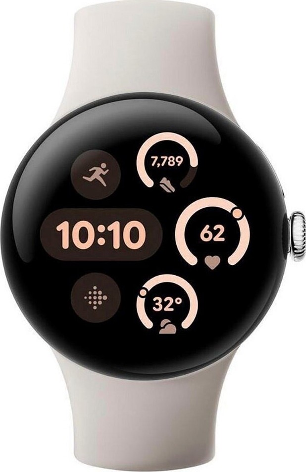 Google - Pixel Watch 3 41Mm Bluetooth Polished Silverporcelain
