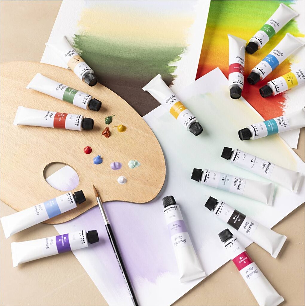 Gouache Maling - Assorterede Farver - 24X20 Ml