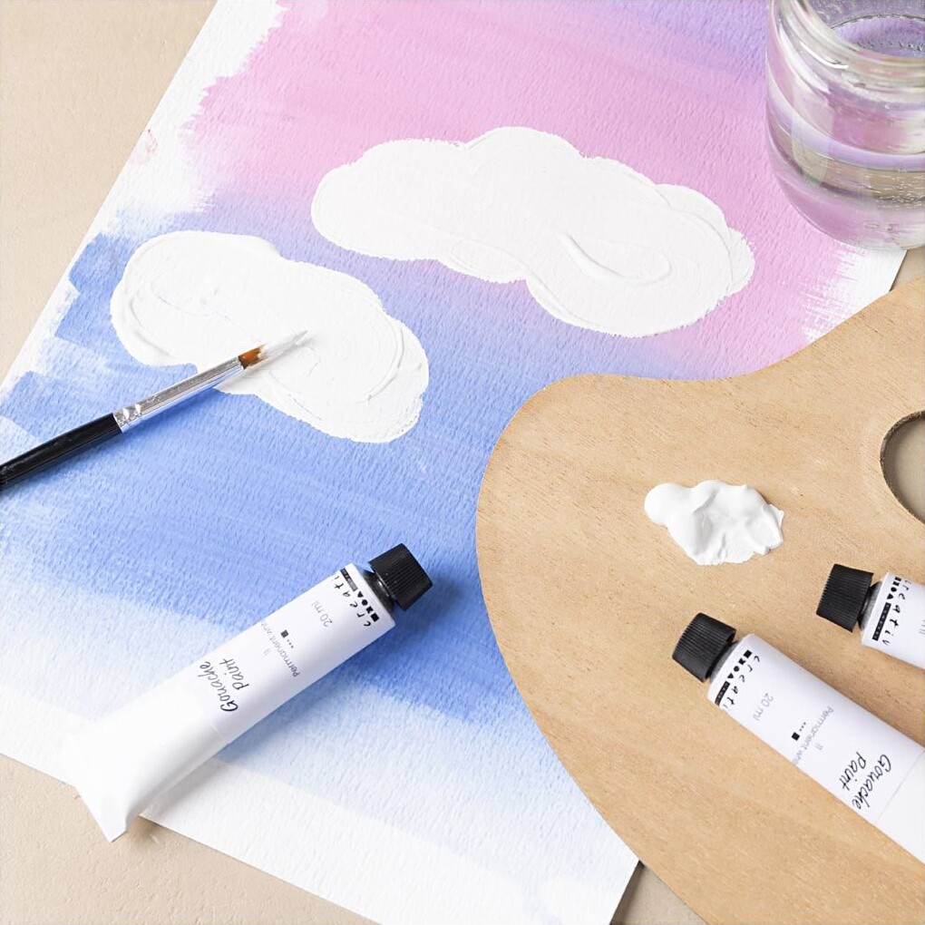 Gouache Maling - Hvid - 3X20 Ml