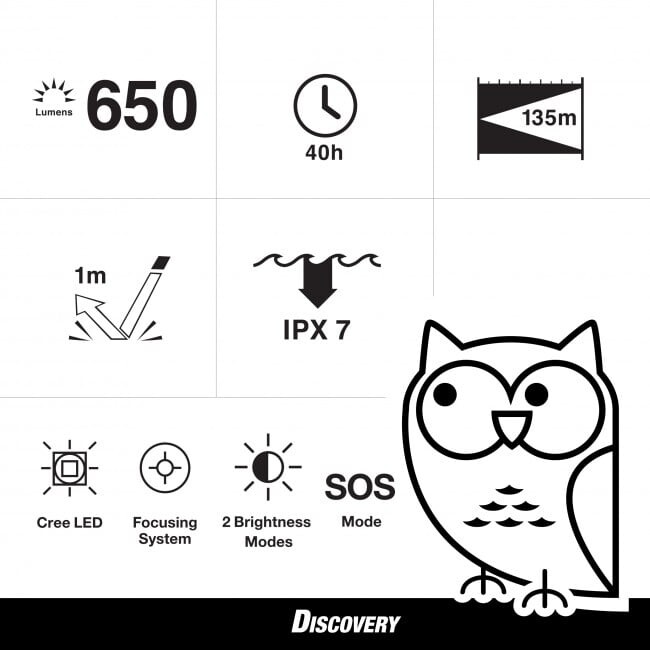 Gp Discovery Cr41 Lommelygte - 600 Lm