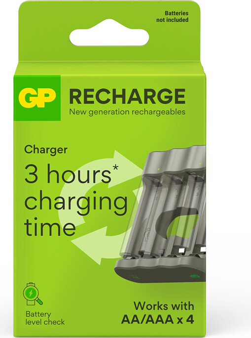 Gp - Recharge B441 Oplader Til Genopladelige Aa Aaa Batterier