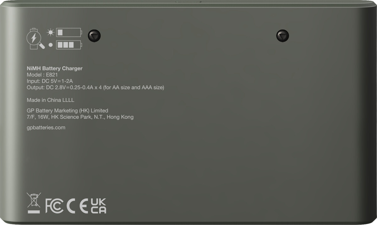 Gp - Recyko Batteri Oplader E821 Usb 4Xaa 2100 4Xaaa 850 Mah Batterier