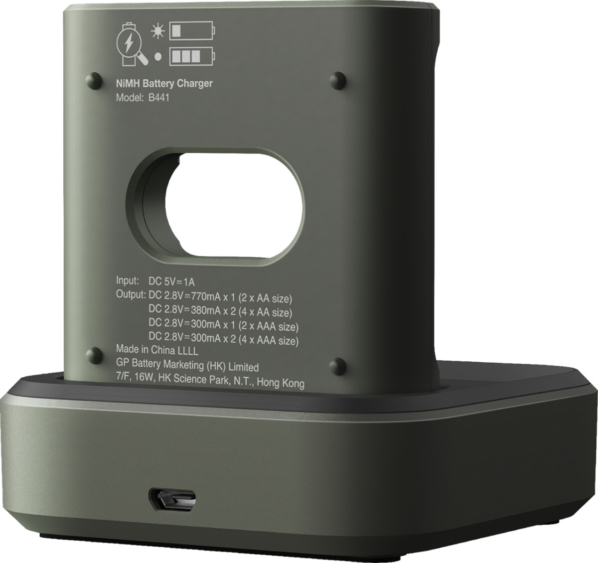 Gp - Recyko Aa Usb Charger - B441 Batteri Oplader Dock 4 Batterier