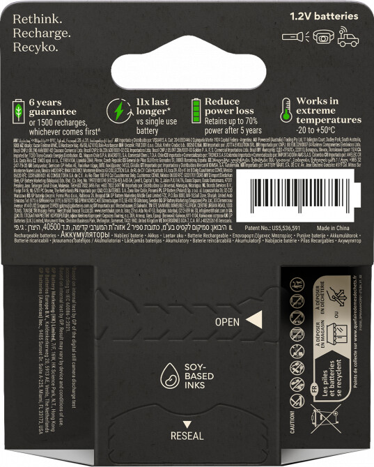 Gp - Recyko Pro Nimh Aaa Genopladelige Batterier - 4-Pak