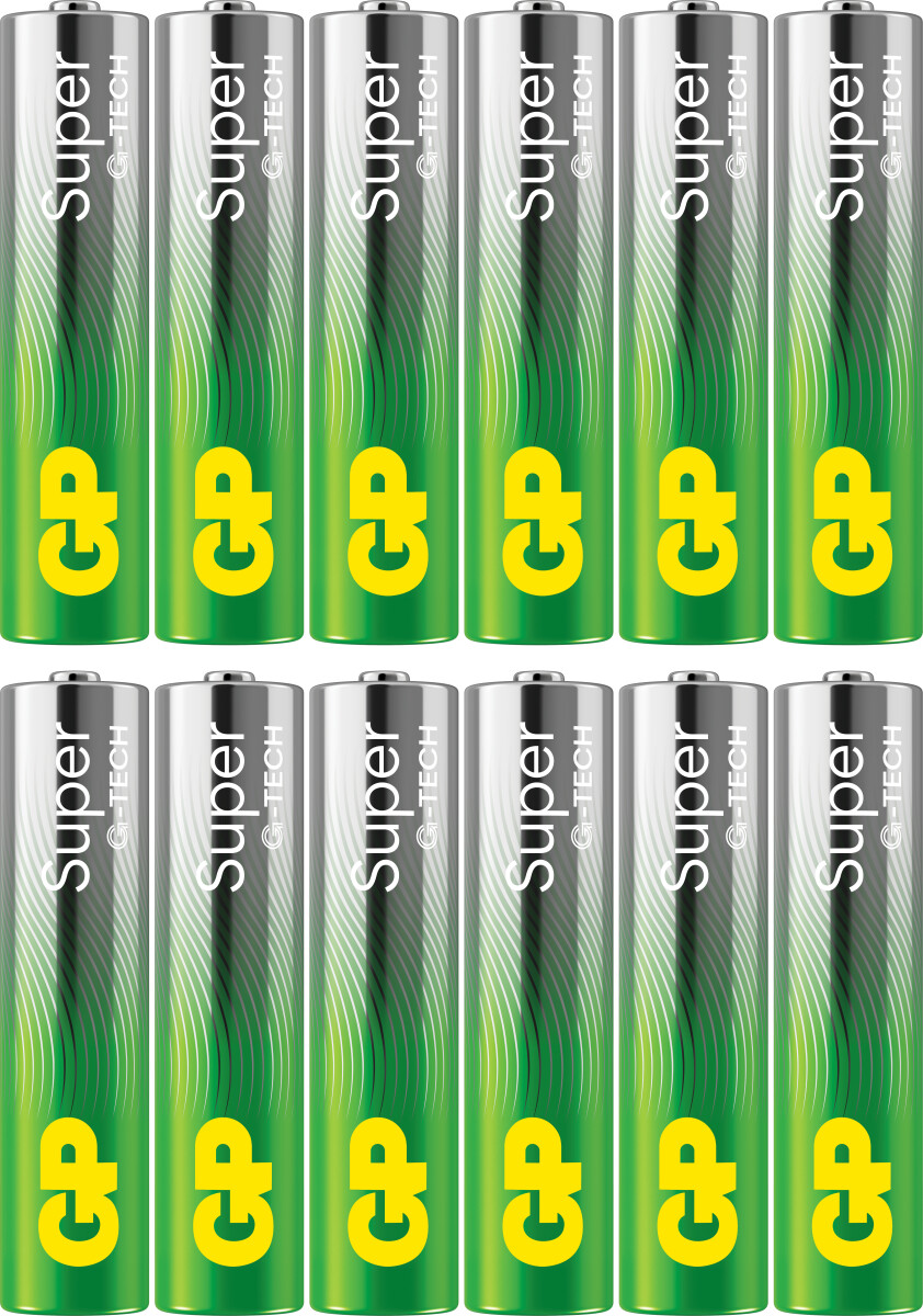 Gp - Super Alkaline Aaa 24A Lr03 Batterier - 1 5V - 12 Stk