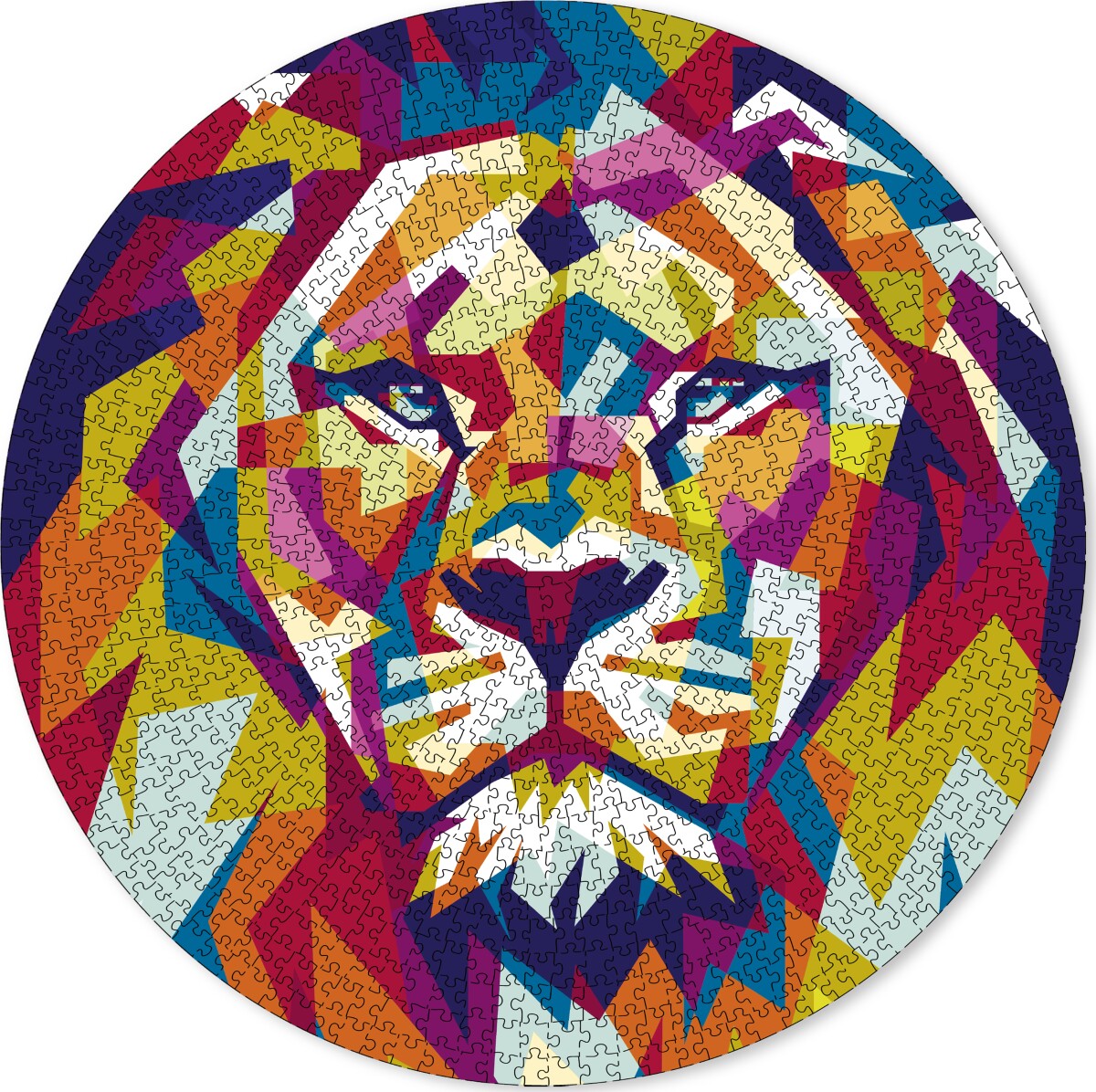 Grafix - Rundt Puslespil - 1000 Brikker - Løve