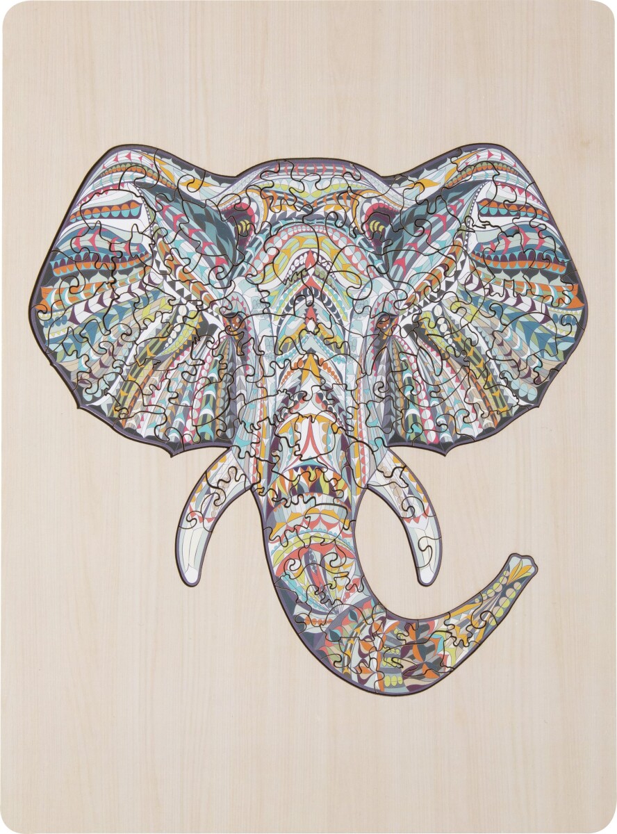 Elefant Puslespil I Træ - 137 Brikker - Grafix