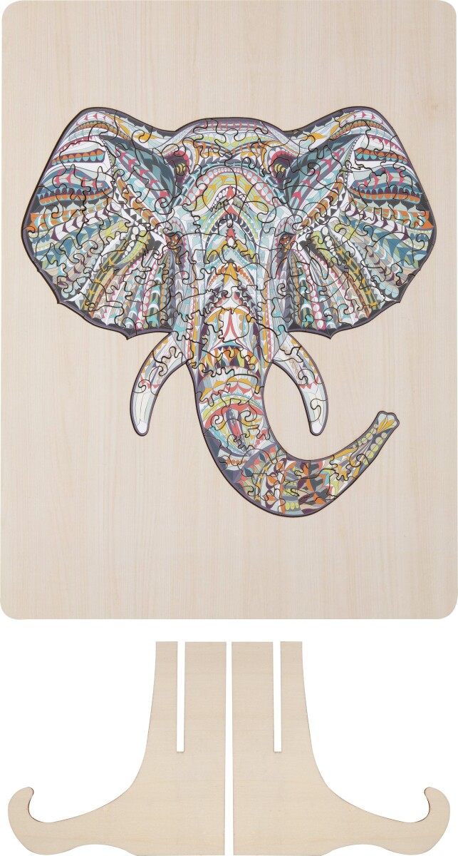 Elefant Puslespil I Træ - 137 Brikker - Grafix