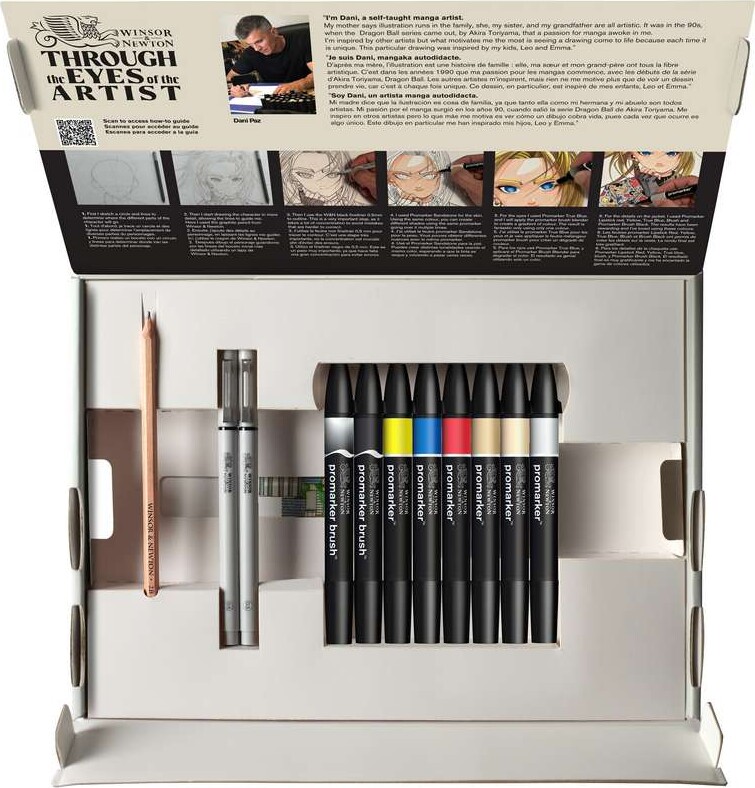 Winsor Newton - Mixed Media Manga Malesæt - 12 Dele