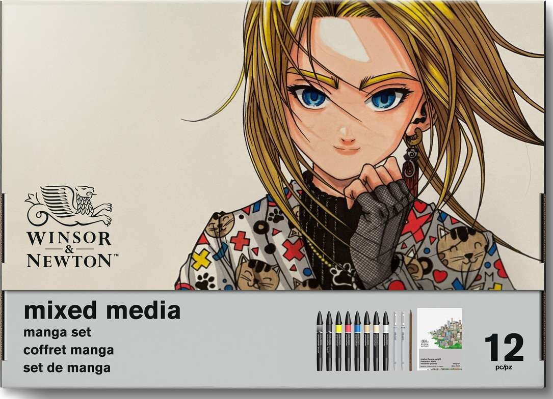 Winsor Newton - Mixed Media Manga Malesæt - 12 Dele