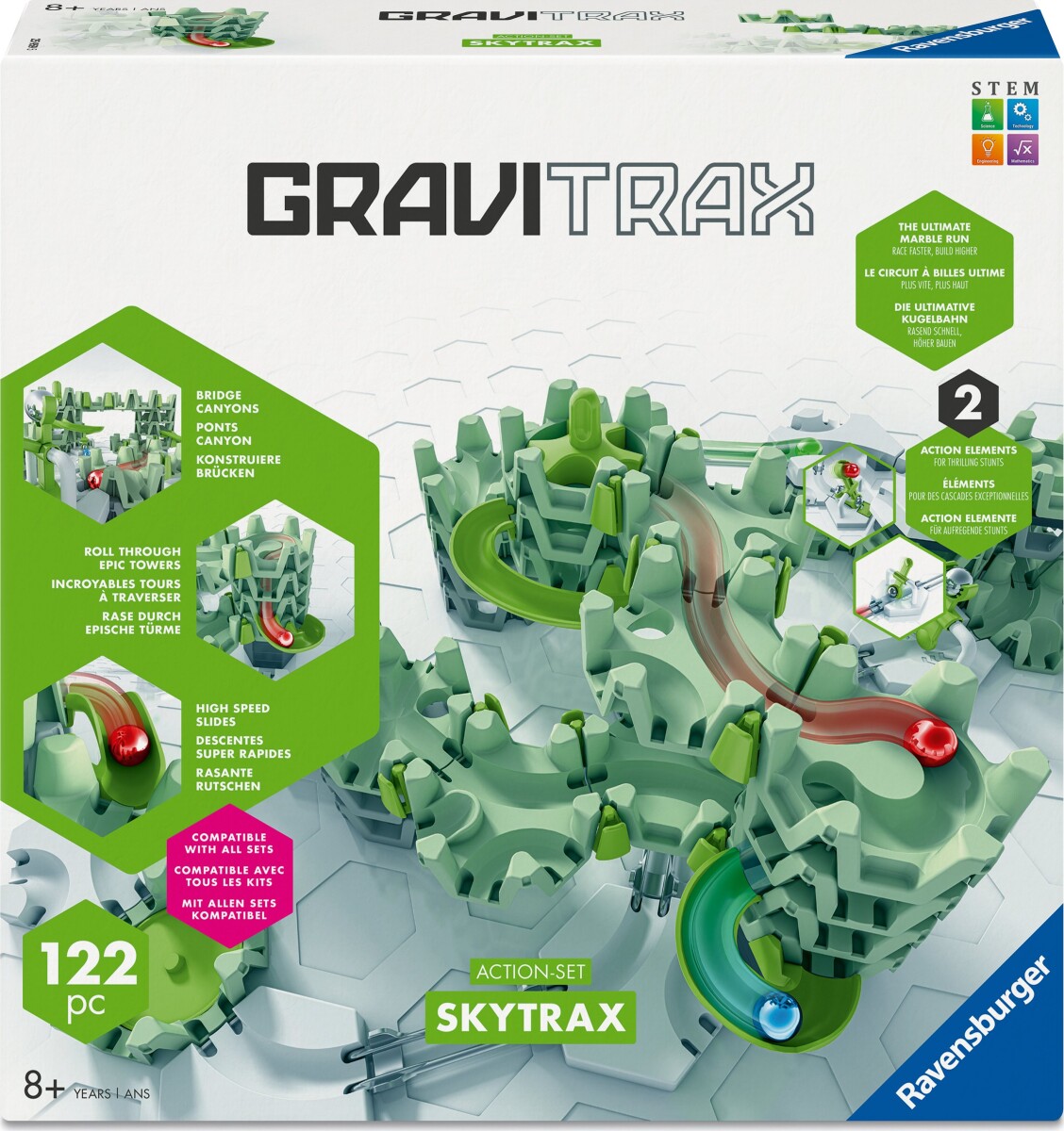 Gravitrax 25959 - Skytrax Action-Set Kuglebane - 122 Dele