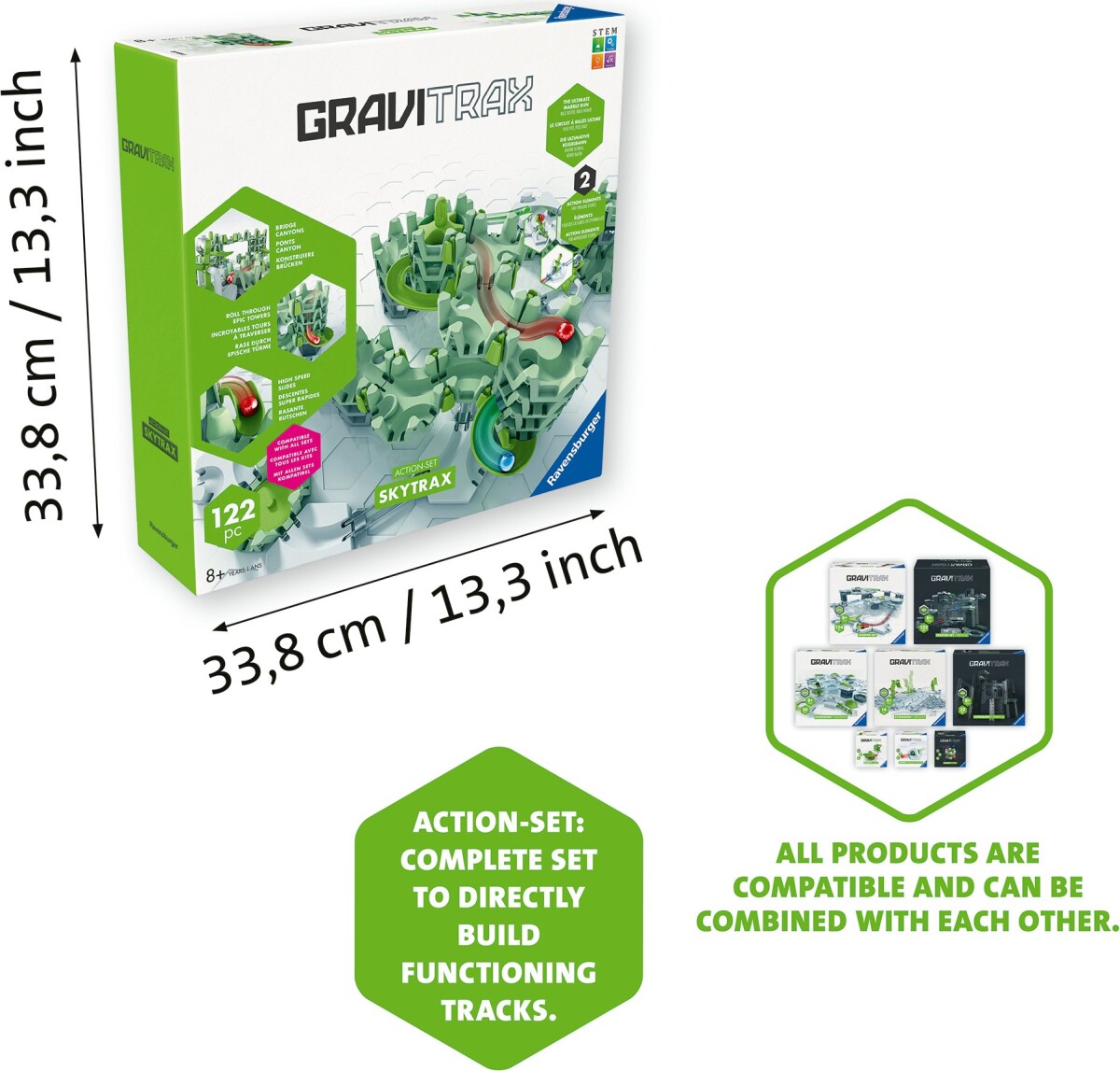 Gravitrax 25959 - Skytrax Action-Set Kuglebane - 122 Dele