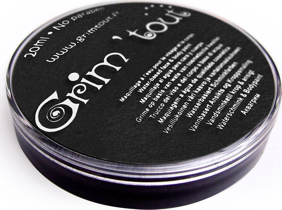 Grim Tout - Sort Krop- Og Ansigtsmaling Til Børn - 20 Ml