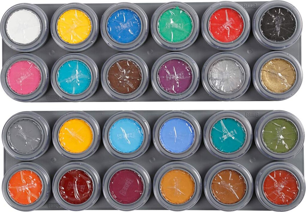 Grimas Ansigtsmaling - Sminke Palette Med 24 Farver - 24X2 5 Ml