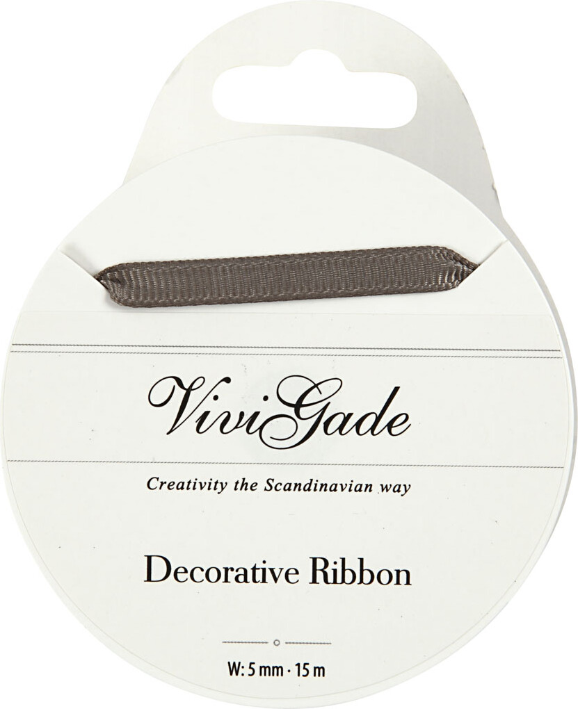 Grosgrainbånd - B 6 Mm - Grå - 15 M