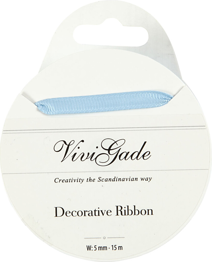 Grosgrainbånd - B 6 Mm - Lyseblå - 15 M