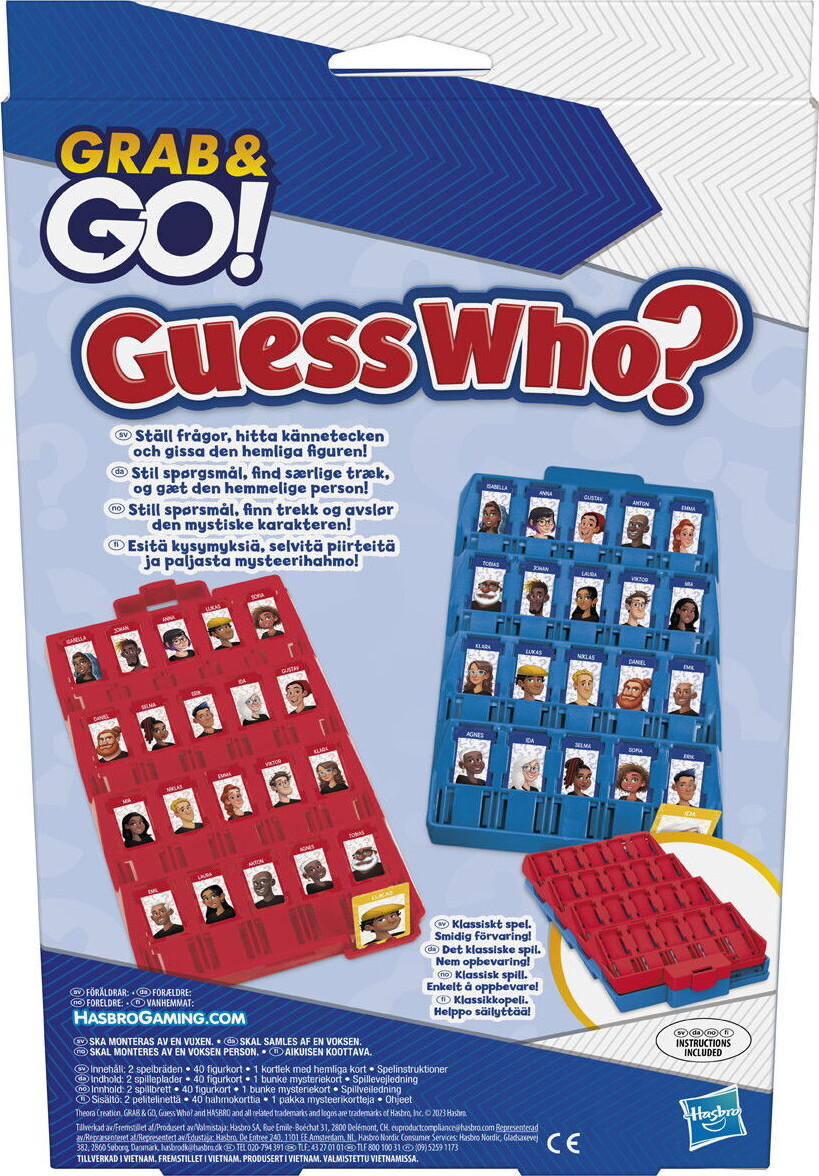 Guess Who Hvem Er Hvem - Grab Go - Spil - Hasbro F8257