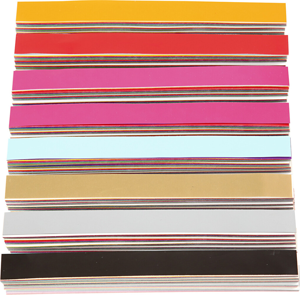 Guirlandestrimler - 160X15 Mm - Forskellige Farver - 2400 Stk