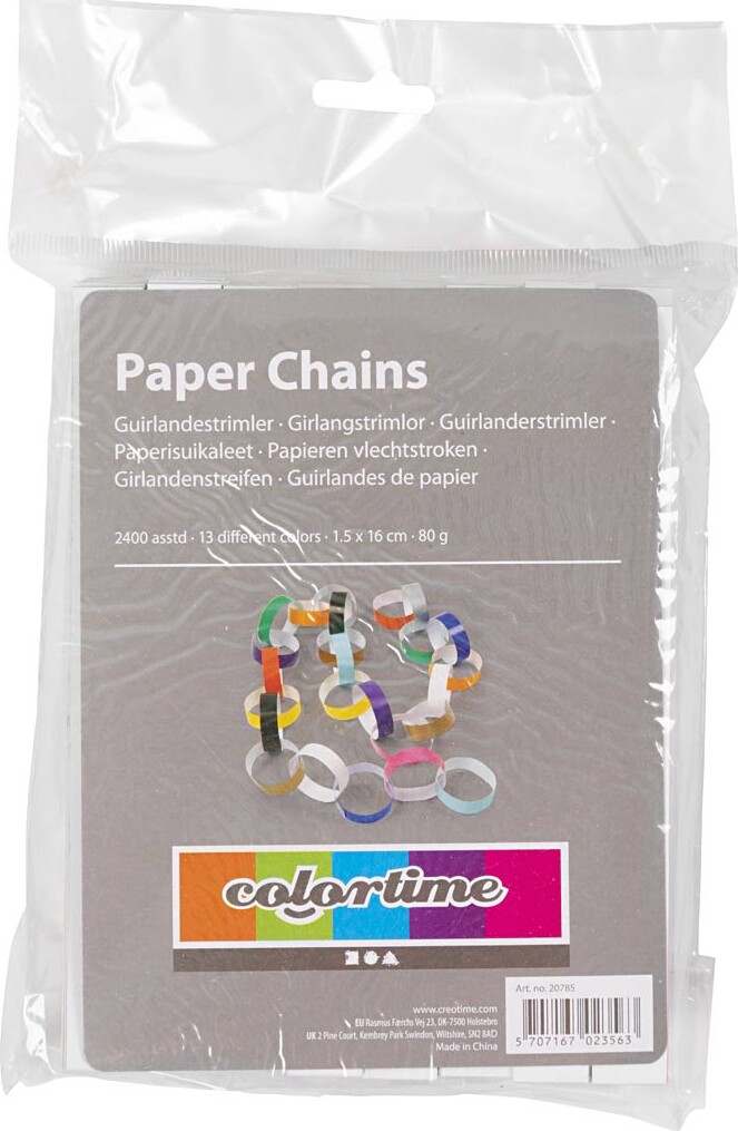 Guirlandestrimler - 160X15 Mm - Forskellige Farver - 2400 Stk