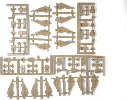 Billing Boats Fittings - Kanonvogn Sæt - Brun