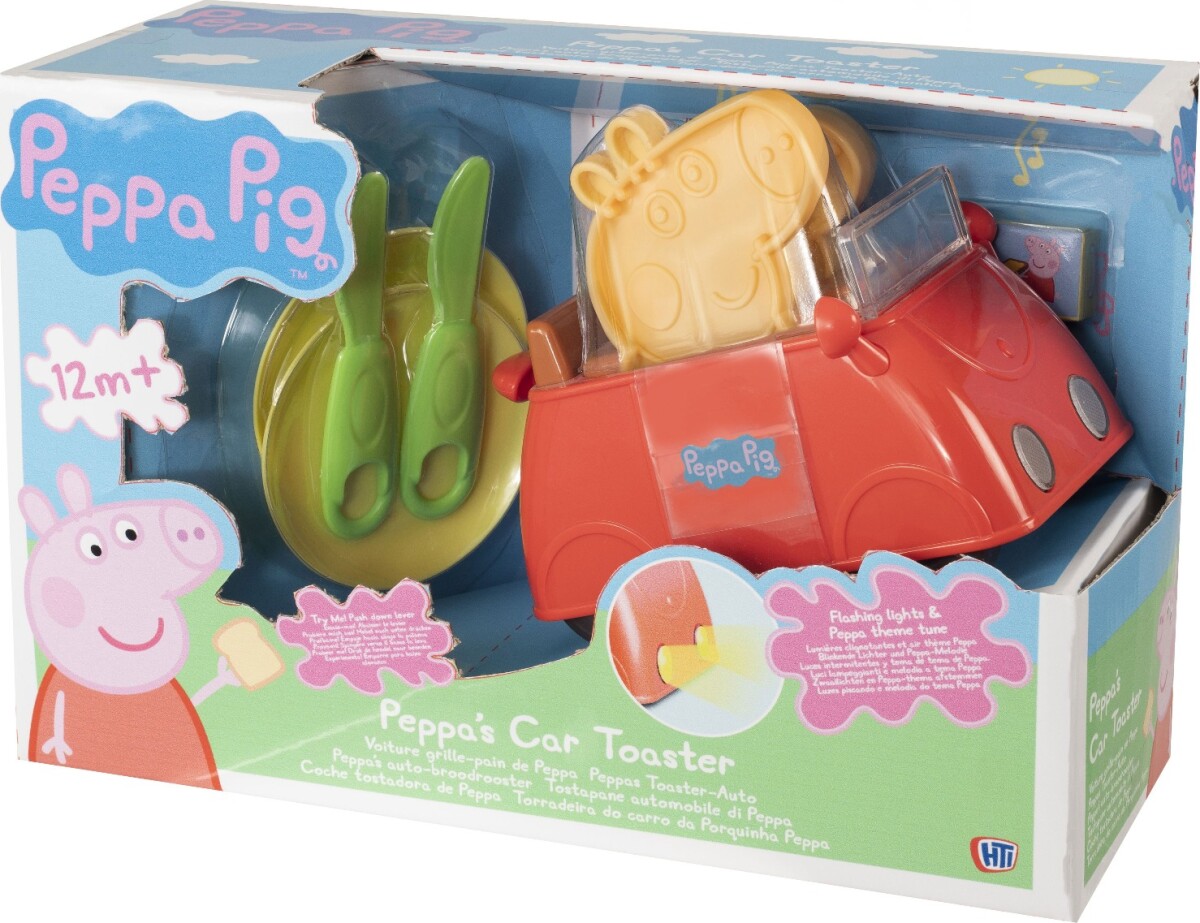 Peppa Pig - Bil-Brødrister Med Kendingsmelodi - Gurli Gris - Hti