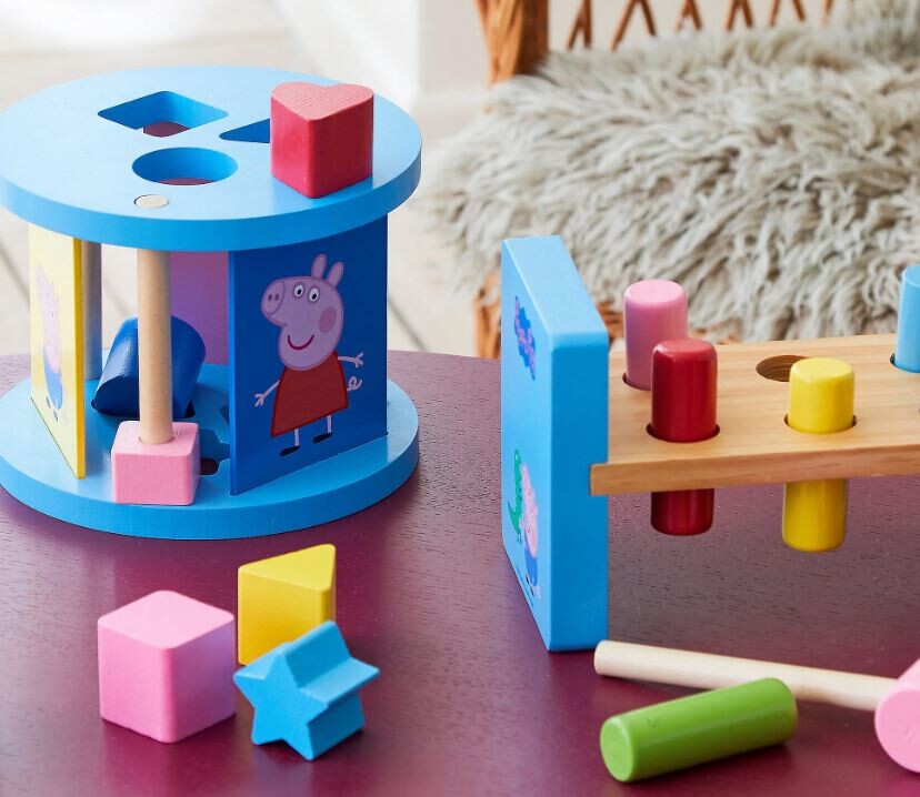 Gurli Gris Puttekasse I Træ Til Baby - 6 Klodser