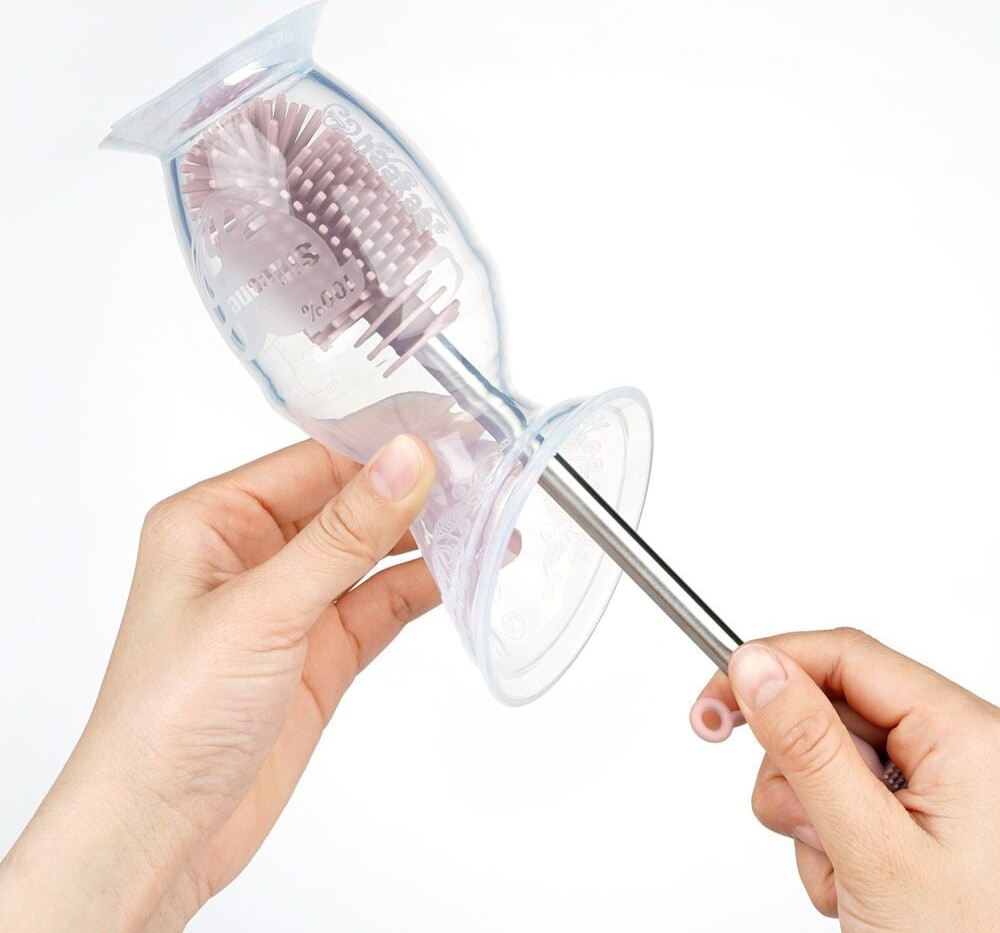 Haakaa - Dobbeltsidet Silikonebørste - Suva Grey