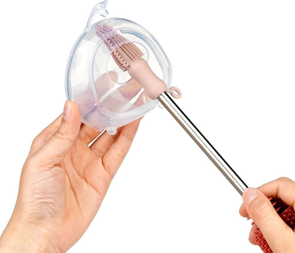 Haakaa - Dobbeltsidet Silikonebørste - Suva Grey