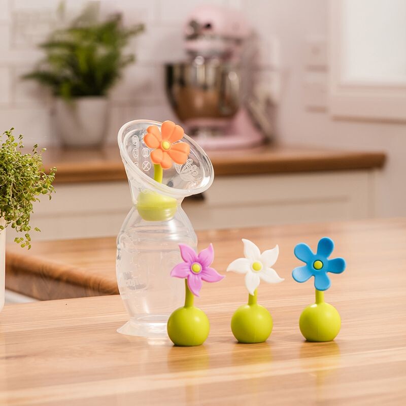 Haakaa - Gen 2 Silikone Brystpumpe Med Blomsterprop - White - 150 Ml