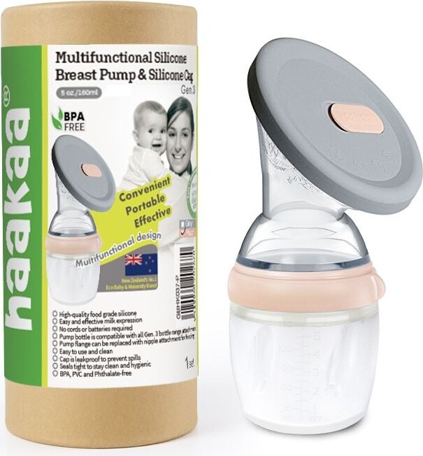 Haakaa - Gen 3 Silikone Brystpumpe Med Låg - Ferskenfarvet - 160 Ml