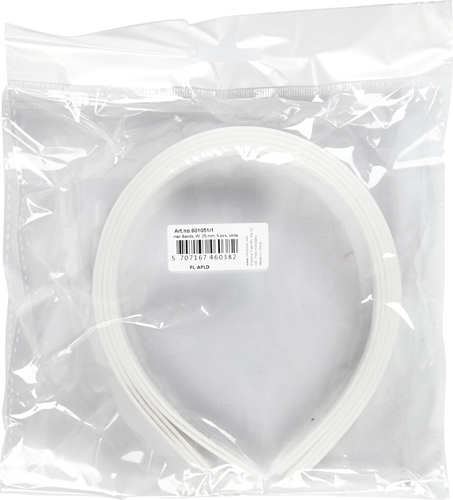 Hårbøjle - B 25 Mm - Hvid - 5 Stk