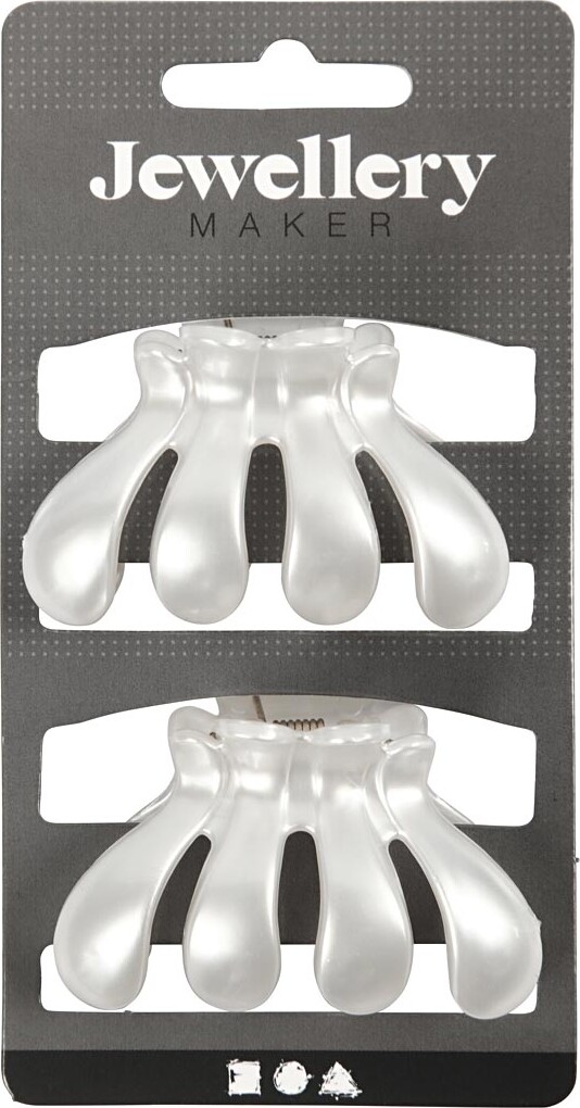 Hårklemmer I Perlemor - Hvid - 2 Stk