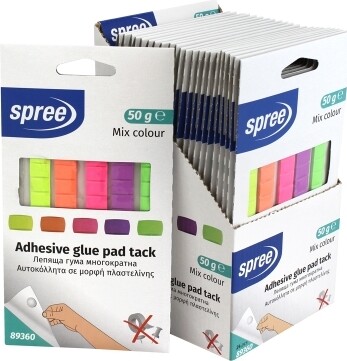 Elefantsnot Hæftemasse - Neon Farver - 50 G - 5 Farver
