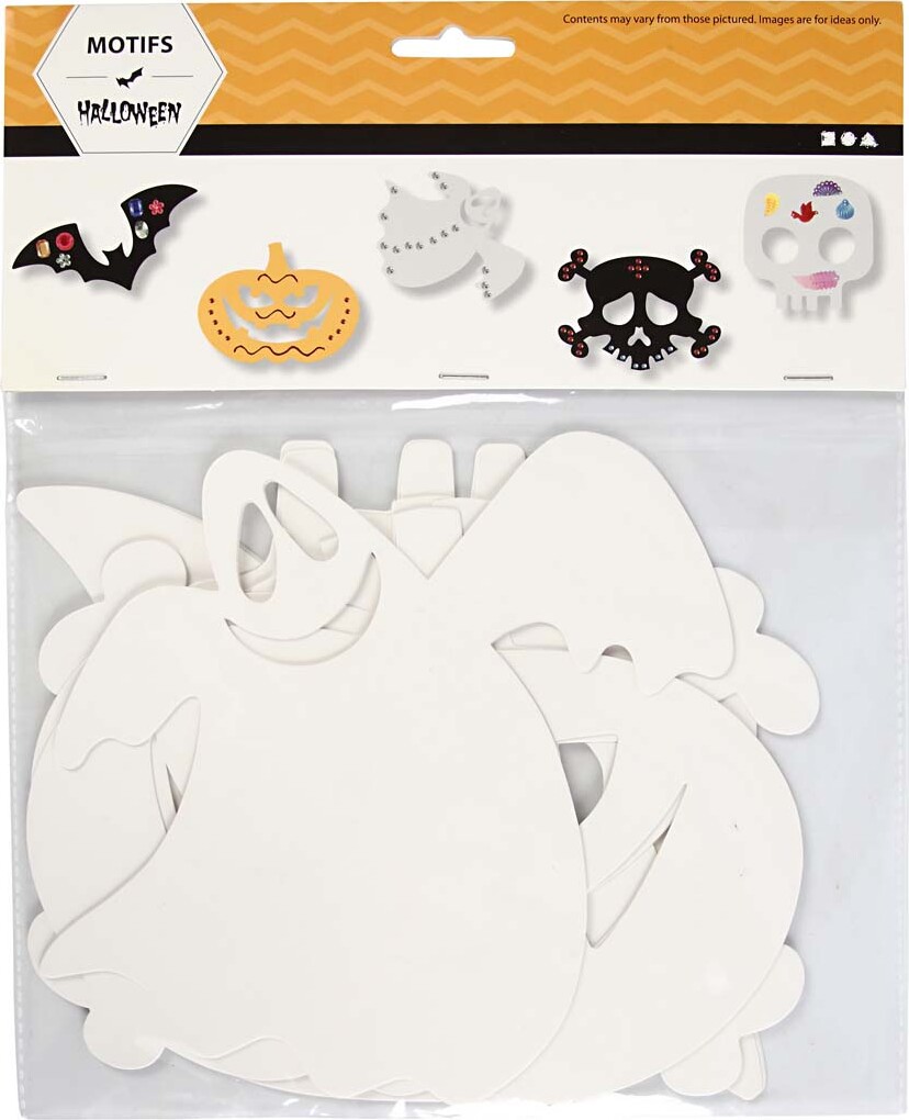 Halloween Figurer - Str 25X17 Cm - 230 G - Hvid - 16 Stk