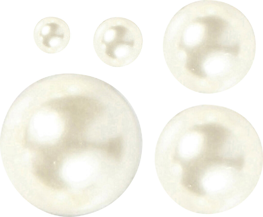 Halvperler - Selvklæbende - Hvid - Str 2-8 Mm - 140 Stk