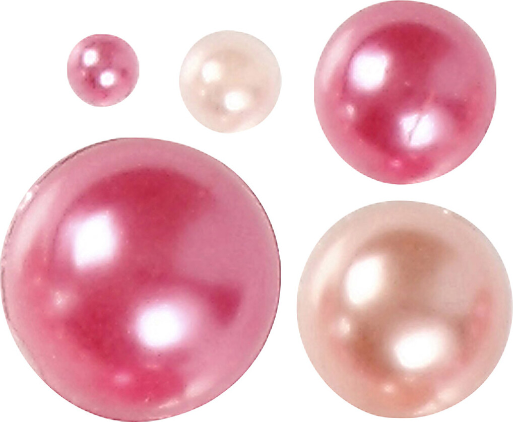 Halvperler - Selvklæbende - Pink - Str 2-8 Mm - 140 Stk