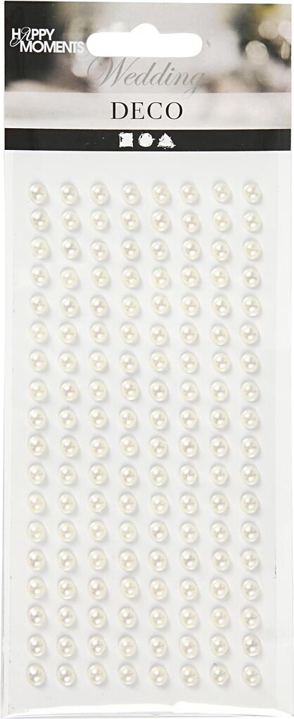 Halvperler - Selvklæbende - Ø 5 Mm - Hvid - 144 Stk