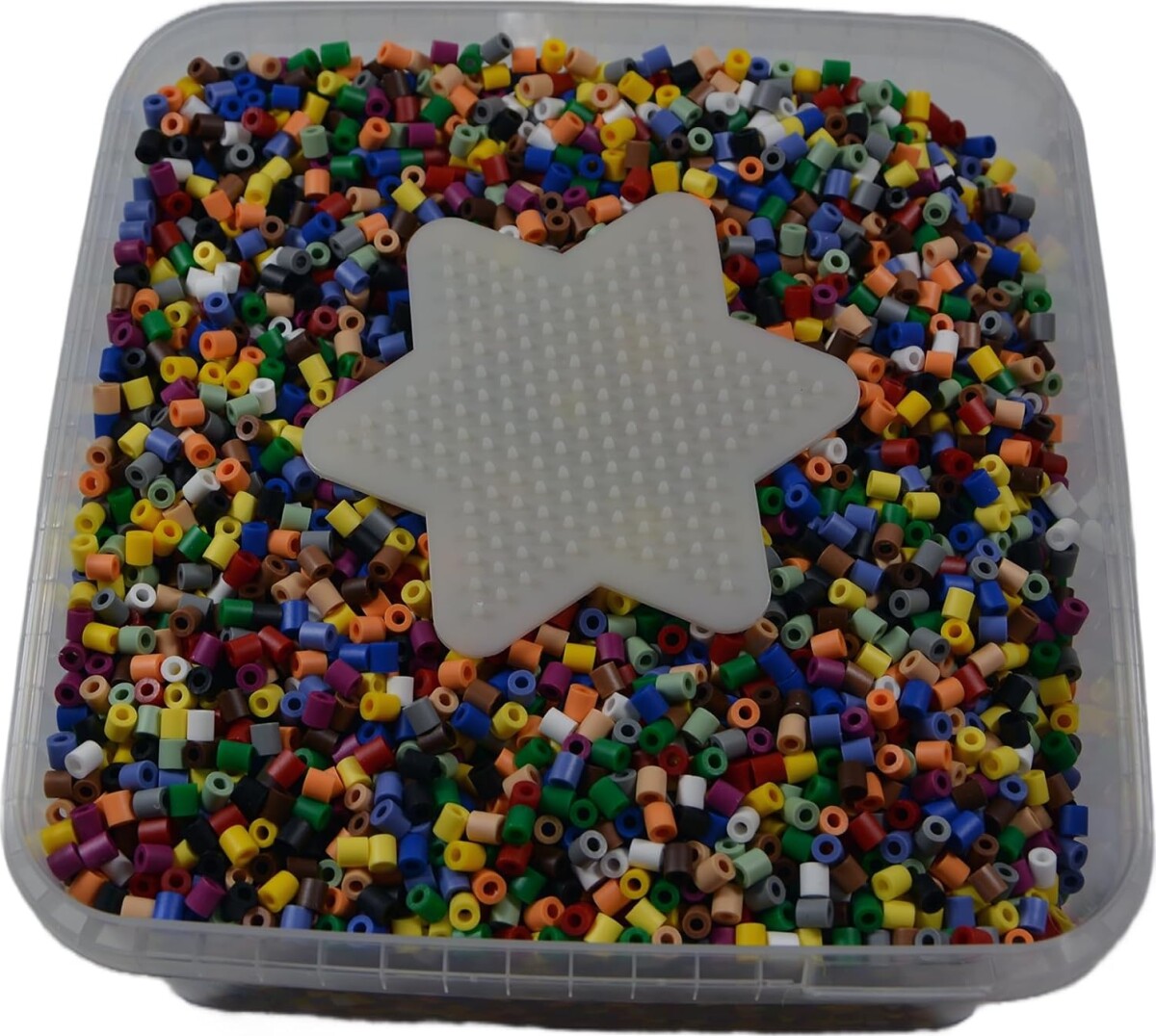 Hama Bio Midi Perlesæt - 15000 Perler Og 1 Stjerne Plade I Bøtte - 1900