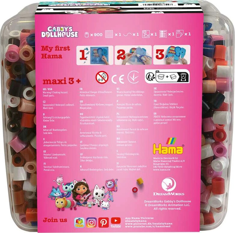Hama Maxi Perler - Gabby S Dollhouse - 900 Perler 1 Plade - 8754