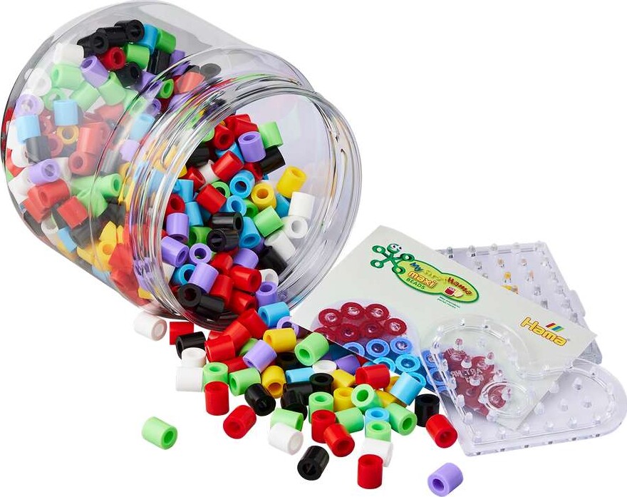 Hama Maxi Perler - Perlesæt - 400 Perler 2 Plader - Grøn - 8792