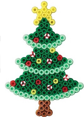 Hama Midi Perlesæt - Lille Juletræ Perleplade Og Perler - 4108