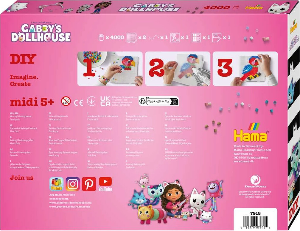 Hama Midi Perler - Gabby S Dollhouse - 4000 Perler 2 Plader - 7918
