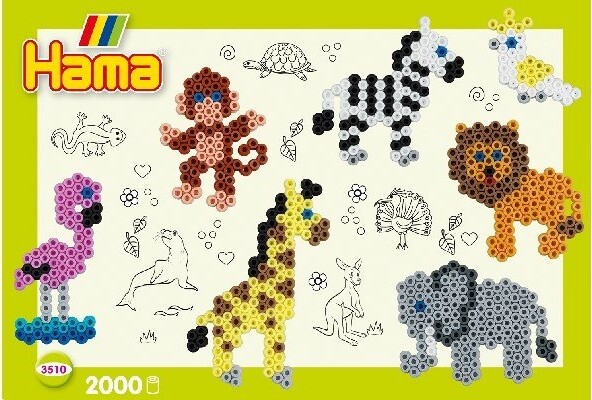 Hama Midi Perler - Zoo Perlesæt - 2000 Perler - 3510