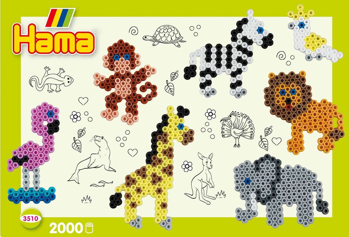 Hama Midi Perler - Zoo Perlesæt - 2000 Perler - 3510