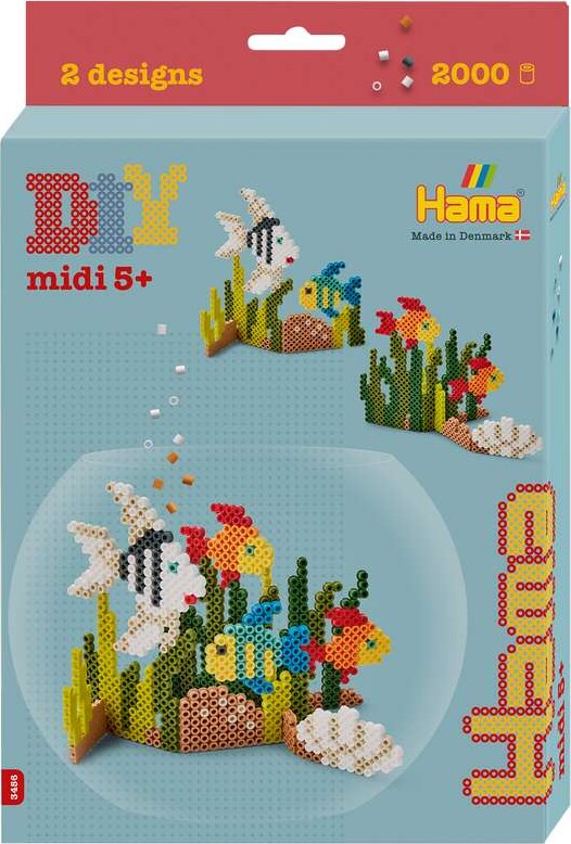 Hama 3456 - Akvarium - 2000 Diy Midi Perler Plade Papir