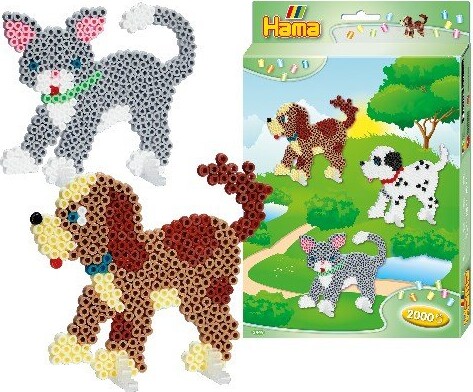 Hama Midi Perler - Hunde Og Katte Perlesæt - 2000 Perler - 3449