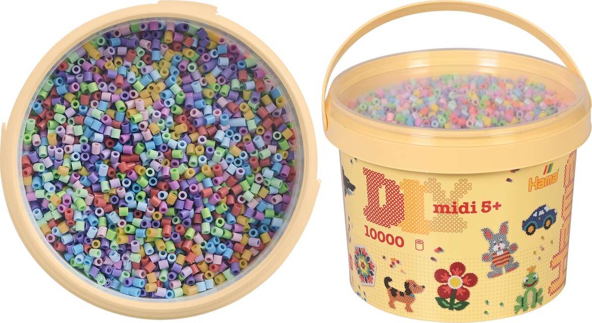 Hama Midi Perler - 10000 Stk I Spand - Pastel Mix 50 - 180-50