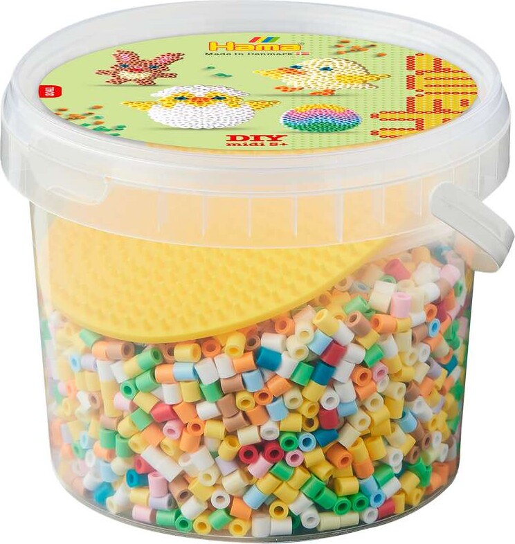 Hama 2041 - Påske - 4000 Stk Diy Midi Perler Oval Stiftplade