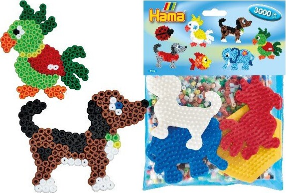 Hama Midi Perler - Perlesæt Med 3000 Perler - Blå - 4416
