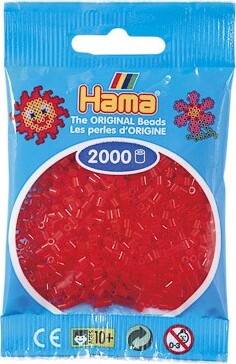 Hama Mini Perler - Transparent Rød - 2000 Stk - 501-13
